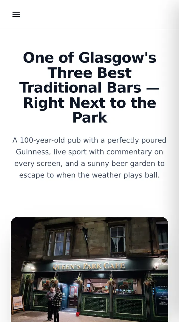 Queen's Park Cafe — live website