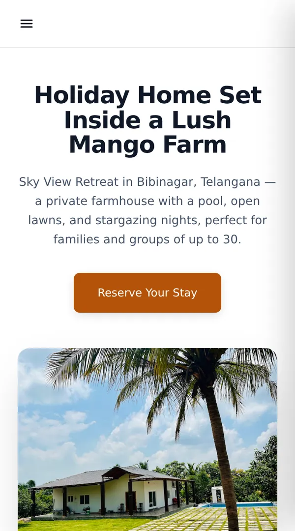 Sky View Retreat — live website